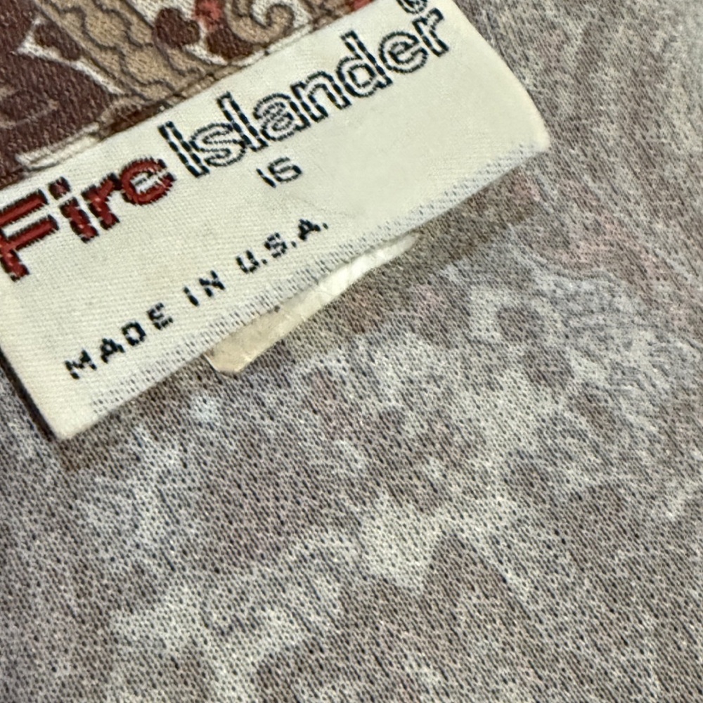 Vintage Fire Islander Paisley Blouse Size 16 Long Sleeve Made USA 70s Boho - Picture 3 of 9